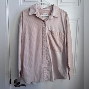 Abercrombie & Fitch Oversized Striped Button-Up Shirt
